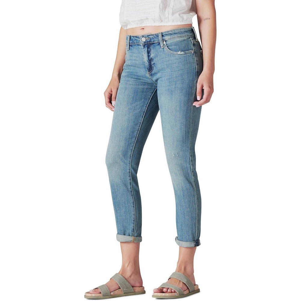 Lucky Brand Sienna Slim Boyfriend Jeans Medium Wash Distressed Size 6/28
